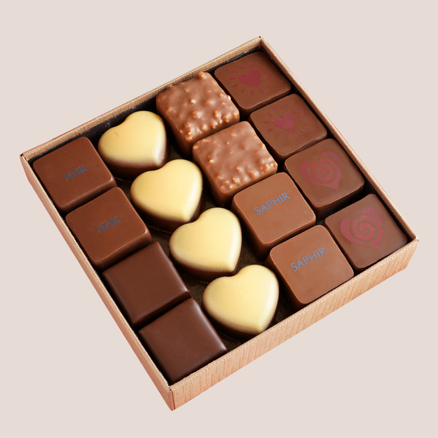Boite chocolats praliné coeur